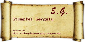 Stumpfel Gergely névjegykártya